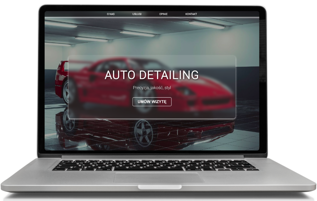 Widok desktopowy strony Auto detailing