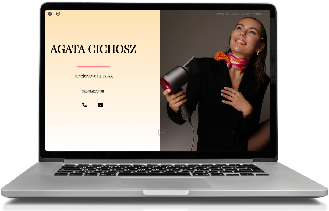 Widok desktopowy strony Agata Cichosz
